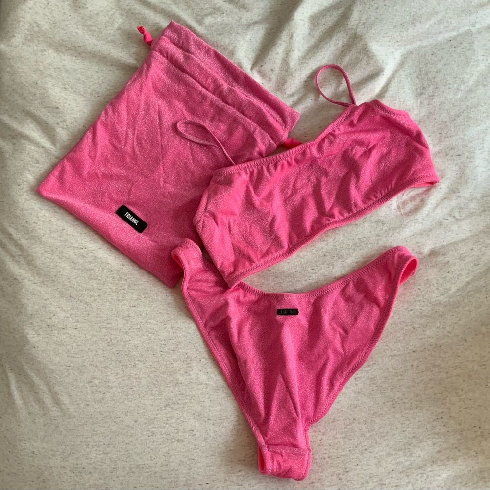 NWOT MICA - NELL SPARKLE PINK Triangl Swim Set